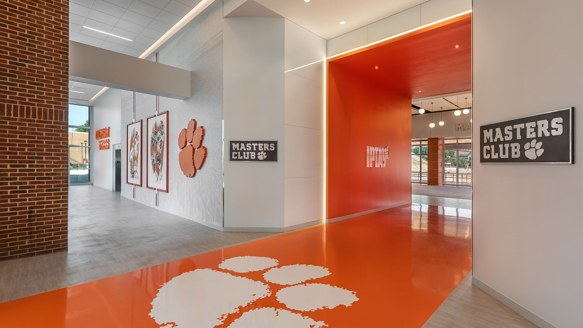 Entry Corridor with Branding at Clemson's Masters Club