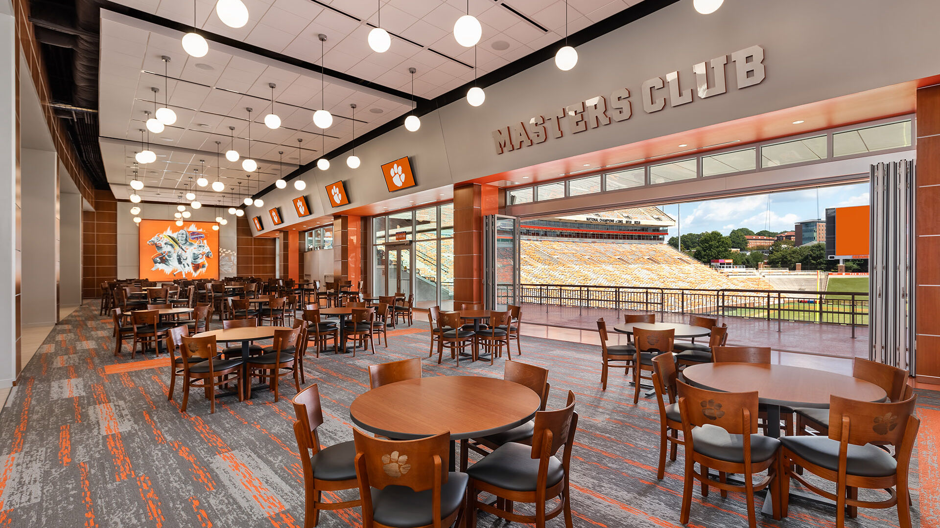 Interior Seating Area at Clemson's Masters Club